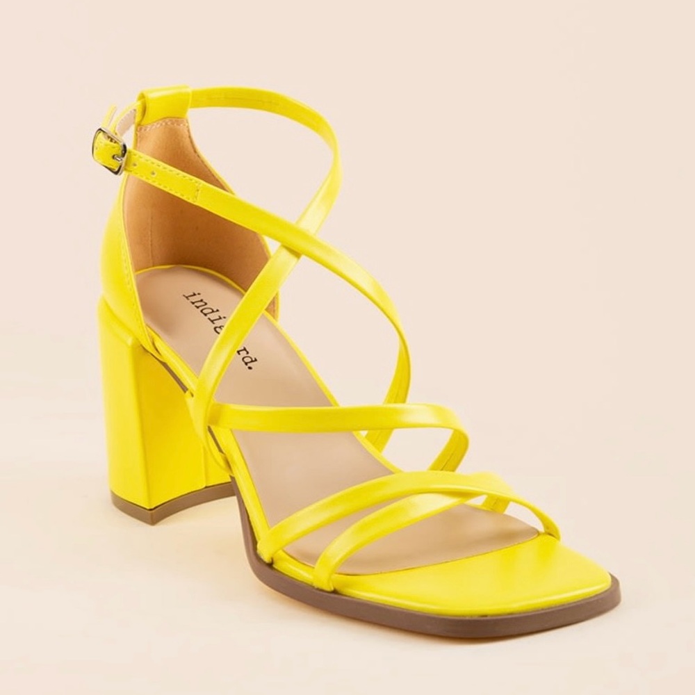Indigo Rd. Yellow 2.5” Block Heel Strappy Sandal